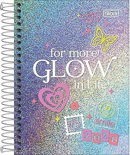 Tilibra - Agenda Espiral Diária 11,7 x 16,4 cm Glow 2026 - For more glow in life