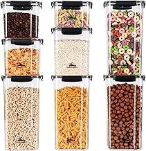 House Organizer - Kit com 8 Potes Herméticos com Trava de Segurança, Porta Mantimentos Retangular Empilháveis Super Resistente Exclusivo, à Prova de Vazamento