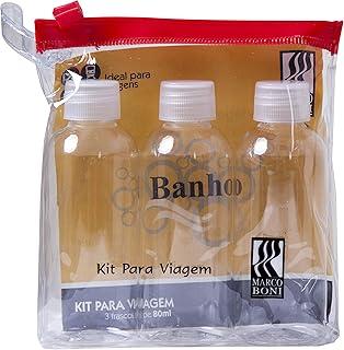 Marco Boni Kit Para Viagem Com 3 Mini Frascos E Nécessaire 80Ml 6082 Transparente 4 Itens