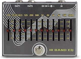 Pedal de Efeitos para Guitarra com Equalizador de 10 Bandas, Utiliza Fonte de Alimentação de 500mA (Não Inclusa)