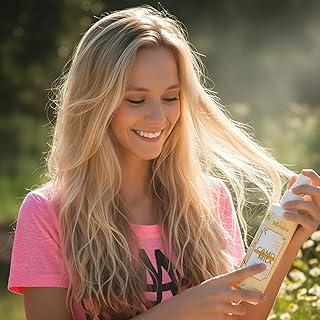 Clareador De Cabelo Camomila Iluminador Hidratante Pantenol Vitamina E Clareamento Capilar Gradativo Reflexos Naturais Spray M Mari's NÃO contém Sal e NÃO contém Água Oxigenada