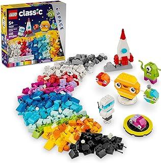 LEGO Classic Planetas Espaciais Criativos, Brinquedo Educativo do Sistema Solar com Peças que Brilham no Escuro, 5+ Anos
