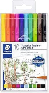 Caneta Hidrográfica 0.8mm, Staedtler, Broadliner Triplus, 338 TB10-C, 10 Cores