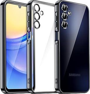 JETech Capa Claro Macia para Samsung Galaxy A15 5G / 4G 6,5 Polegadas, Case Proteção Total da Lente da Câmera, Capinha de Telefone TPU Galvanizada à Prova de Choque (Azul Escuro)