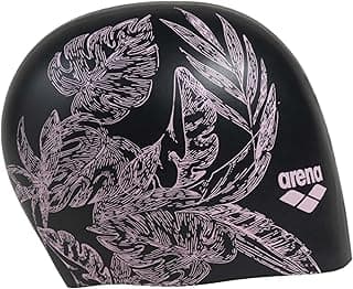 Arena Touca de natação de silicone moldado Sirene para mulheres natação super elástica durável touca de banho para cabelos longos ajuste apertado, Cecilia Black, tamanho único