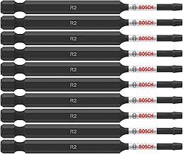 BOSCH ITSQ235B Pacote com 10 brocas elétricas de parafusamento quadradas #2 resistentes a impactos