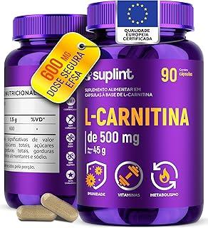 L-Carnitina 600 mg | Suplemento de L-Carnitina em Cápsulas Veganas | Sem Glúten e Não Transgênico – 90 Cápsulas