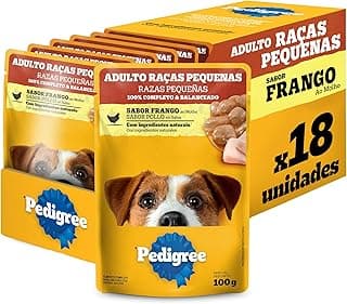 Pack Ração Úmida Pedigree Sachê Frango ao Molho para Cães Adultos de Raças Pequenas 100 g - 18 unidades