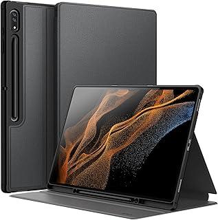 JETech Capa para Samsung Galaxy Tab S8 Ultra 14,6 Polegadas 2022 com S Pen Suporte de Lápis, Suporte Fólio Slim Tampa Protetora Mesa, Ângulo de Visão Dupla (Preto)
