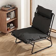 Poltrona Do Papai Reclinável, Poltrona Ergonomica Longue Confortável sem Braços com Almofadas Grossas e Apoio para a Cabeça, Estrutura Metálica Estável, Ideal para Quarto, Estúdio e Home Office