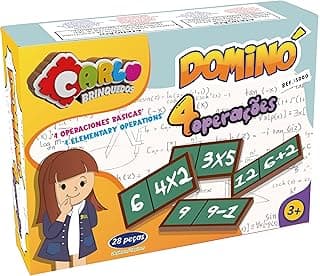 Carlu Brinquedos - 4 Operações Dominó 28 Peças, 3+ Anos, Multicor, 3000