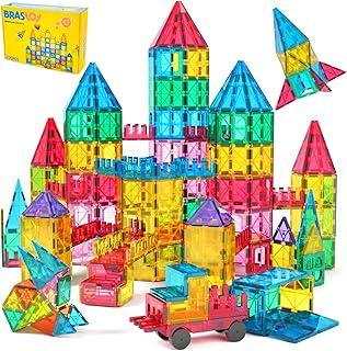 Brastoy Blocos de Montar Magnéticos Construção Infantil Brinquedo Educativo (130 Peças)