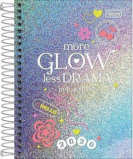 Tilibra - Agenda Espiral Diária 11,7 x 16,4 cm Glow 2026 - More glow less drama