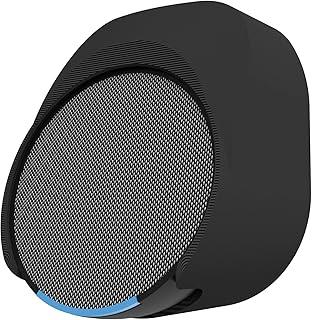 Splin Suporte All In One Tomada Para Smart Speaker Alexa Echo Pop - Amazon - Modelo Compacto Fonte Horizontal (preto)