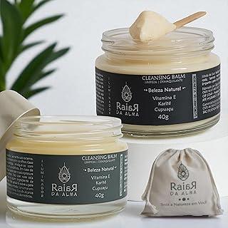 Kit Demaquilante em Eco Bag - Cleansing Balm - Demaquilante e Limpeza Facial, com Vitamina E, Karité, Cupuaçú e Óleos Essenciais - Purifica, Nutre e Revitaliza. Natural Vegano Raiar da Alma
