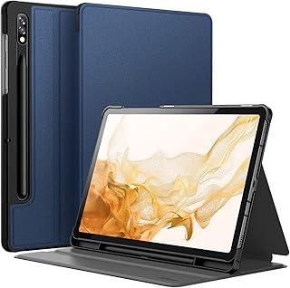 JETech Capa para Samsung Galaxy Tab S8 2022/S7 2020 11 Polegadas com S Pen Suporte de Lápis, Suporte Fólio Slim Tampa Protetora Mesa, Ângulo de Visão Dupla (Marinho)