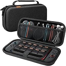 JETech Capa de Transporte para Nintendo Switch 2 (2025) 7,9 Polegadas, Estojo de Viagem Portátil com Revestimento, com 10 Compartimentos para Cartões de Jogo e Bolsa para Acessórios (Preto)
