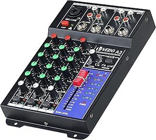 Console de mixagem de som 3 canais,48v de alimentação phantom sistema estéreo Adequado para uso em carros, microfones, instrumentos musicais ou equipamentos de áudio (CD players), computadores, etc.