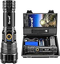 Lanterna Led Recarregavel 10000 Lumens, Goreit Lanterna Tatica Militar Super Potente XHP70.2, Lanterna a Pilha Lanterna De Choque Defesa Pessoal USB Para Acampamento Caminhada Pesca EmergêNcia