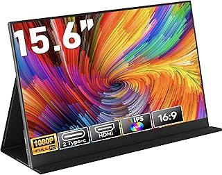 Armazém Brasil, Monitor Portatil 15,6'', FHD 1080P Monitor Portátil Conectado Com USB C Dupla/HDMI, IPS Extensor De Tela para Notebook com VESA e Funda Inteligente magnético, Plug and Play