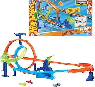 Kit Pista Hot Wheels Action Lança e Bate Mattel. Pista interativa com lançadores opostos e colisões de impacto. Para crianças a partir de 4 anos.