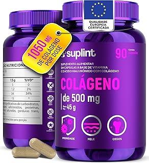 Colágeno Hidrolisado 1050 mg com Ácido Hialurônico e Vitamina C – Suplemento Alimentar – Sem Glúten e Sem OGM – 90 Cápsulas