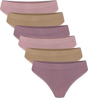 Kit 6 Calcinhas Trifil Modelo Biquíni Poliamida Forro Algodão