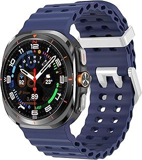 Pulseira de silicone macio para Samsung Galaxy Watch Ultra de 47 mm masculina e feminina, pulseira esportiva respirável para Galaxy Watch Ultra 7 de 47 mm