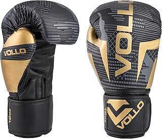 Luva de Boxe Muay Thai Training Preta, Cinza e Dourada 12oz PU Vollo