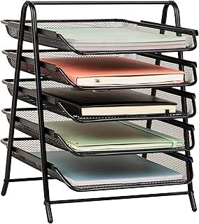 Organizador de mesa Mind Reader com 5 bandejas deslizantes para cartas, documentos, correio, arquivos, papéis, preto