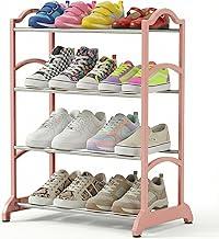 Sapateira de Ferro 4 Andares – Estrutura Reforçada, Compacta, Multiuso, 8 Pares (Rosa)