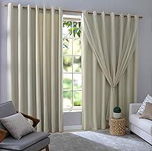 Cortina Blackout/Blecaute 2,80m x 1,80m Com Voil Quarto/Sala/Casa Corta Luz em Tecido com Ilhós (Palha)