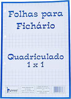 Bloco Para Fichario Universitário Quadriculado Branco 1x1cm 50 Folhas - Pacote com 05 Tamoio, Multicor