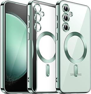 JETech Capa Claro Macia para Samsung Galaxy S23 FE 6,4 Polegadas, Proteção Lente da Câmera, Compatível com Carregamento Sem Fio MagSafe, Case de TPU Galvanizada à Prova de Choque (Menta)