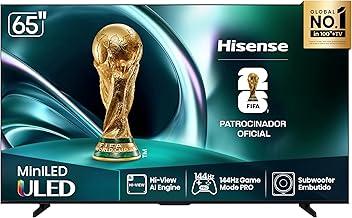 Hisense Smart TV 4K 65" Polegadas 65U7QG Mini LED 144Hz com Dolby Vision IQ, HDR10+ Adaptative, Dolby Vision IQ, Dolby Gaming, HLG, Filmmaker Mode, Dolby Atmos, Compatibilidade Alexa, Google Home