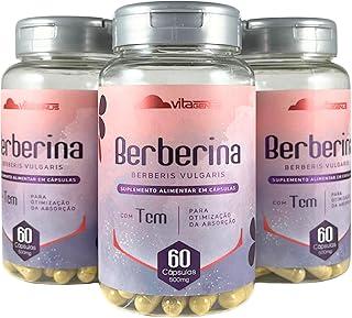 Kit 3 Berberina com TCM 500mg 60 cápsulas Extrato Padronizado Berberis Vulgaris Sem Lactose Sem Glúten VitaGenus