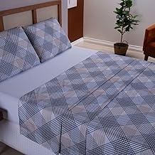 gaak KIT LENÇOL COMPLETO 4 PEÇAS CAMA CASAL PADRÃO PERCAL 400 FIOS COM LENÇOL DE ELÁSTICO LISO 1,90M X 1,40M (Xadrez)