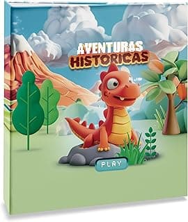 Álbum de fotos Ical, encadernação tradicional, para 40 fotos 13x18cm - envelope plástico transparente - linha Infantil - modelo baby dinossauro - 195