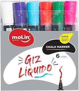 Molin Giz Líquido Marker - Multicor- Bolsa com 6 unidade