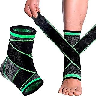 Tornozeleira de Compressão Antiderrapante Ajustável – Estabilidade, Alívio de Dor e Prevenção de Lesões | Malha Respirável, Barras de Suporte, Uso Esportivo e Ortopédico | Bilateral Unissex – UrbanSkullShop (1)