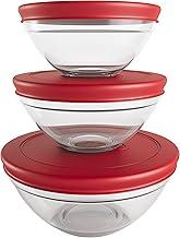 Euro Home - Conjunto com 3 Potes de Vidro Redondos com Tampa Plástica - VDR7093-VM