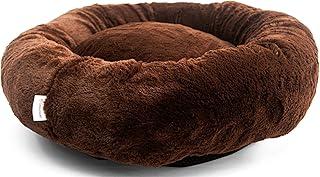 Cama Pet Nuvem Pelúcia Macia Com Zíper Capa Removível Lavavel para Cachorro Gato Tamanho G 70X70 Caminha Redonda Para Cachorro e Gato (MARROM)