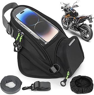 Bolsa para Moto com Visor Transparente (Navegação) e Compartimento para Celular | Bolsa Impermeável Universal para Tanque de Combustível | Armazenamento Gasolina/Óleo + Viagem Segura