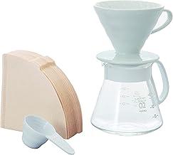 CONJUNTO KIT V60 HARIO EM CERAMICA BRANCO C/40 FILTROS