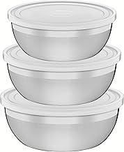 Tramontina 64220210 Jogo de Potes Aço Inox com Tampa Plástica com 3 Peças, Prata