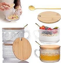 Kit 4 Copo De Vidro Água E Suco 450ml, Xícara De Chá Transparente Copos De Vidro Em Relevo Vintage Para Espresso Latte, Chá, Bebida, Aveia Etc