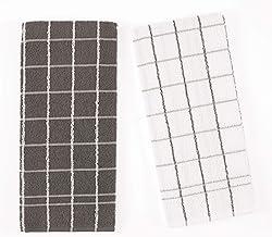 Teka Jogo Pano De Copa Chef 2 Pçs Cinza E Branco