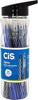 Caneta Esferográfica SPIRO, CIS, 57.0800, Azul e Preta, pacote de 24