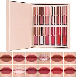 Batom Lip Liner Conjunto Batom liquido | Conjunto de Lápis para Lábios Matte 12 Cores