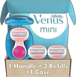 Gillette Venus Mini Aparelhos de Barbear ComfortGlide para Mulheres, Inclui 1 Mini Alça + 3 Recargas + 1 Estojo com 29.82% de desconto por R$ 156,84 na amazon